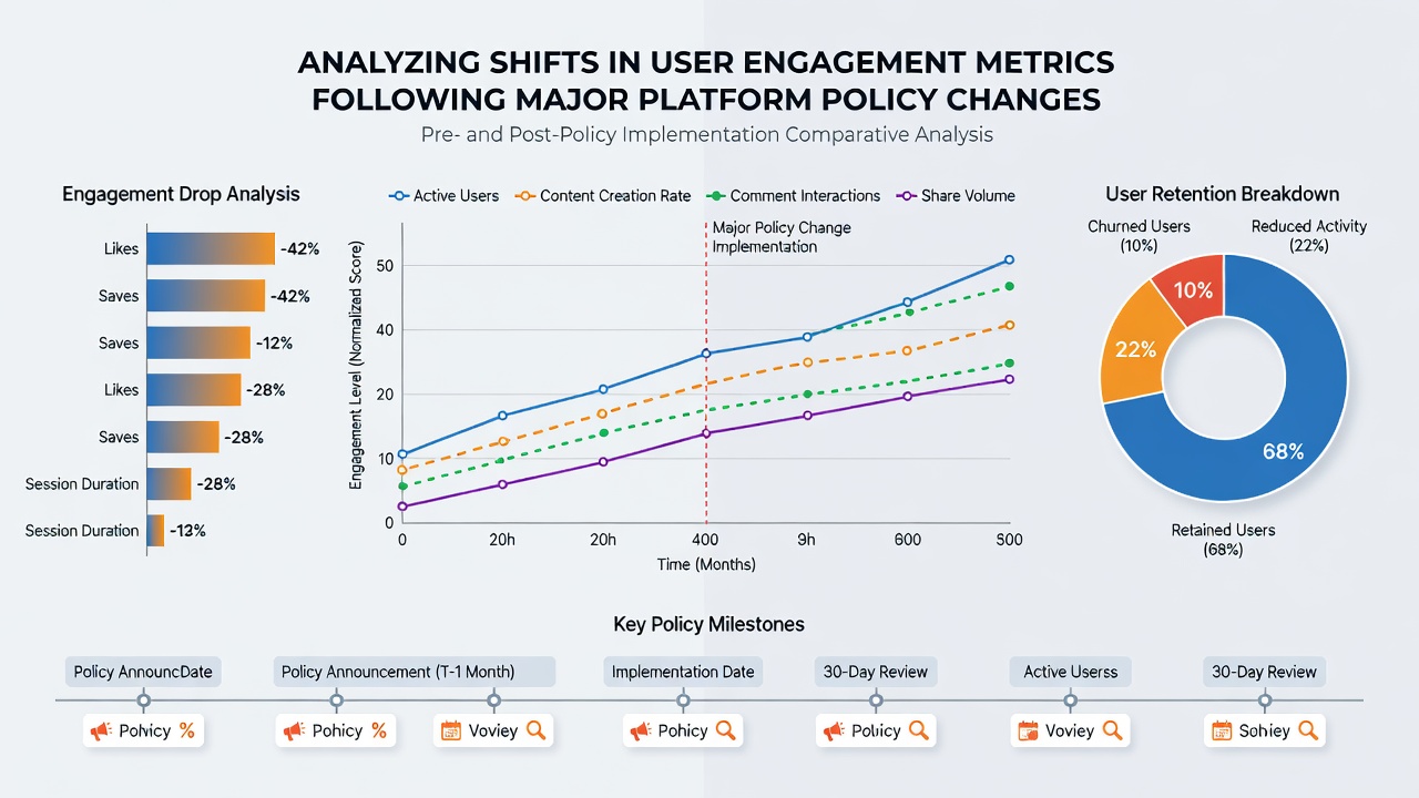 Dashboard screenshot displaying engagement analytics trends post policy update